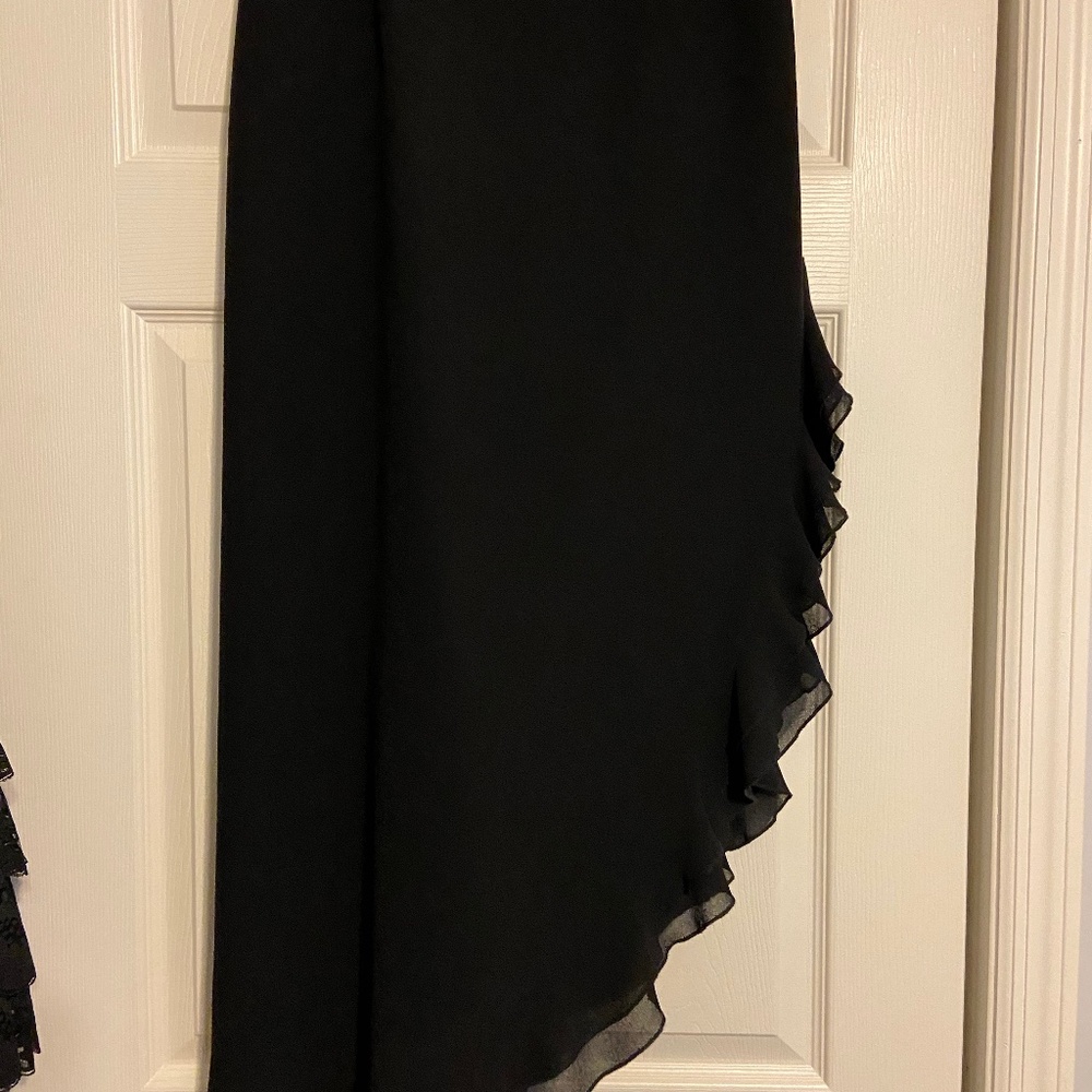 Vintage Formal Black Ruffled Skirt